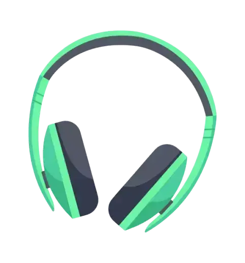 A green noise-cancelling headphones to reduce airplane noise.